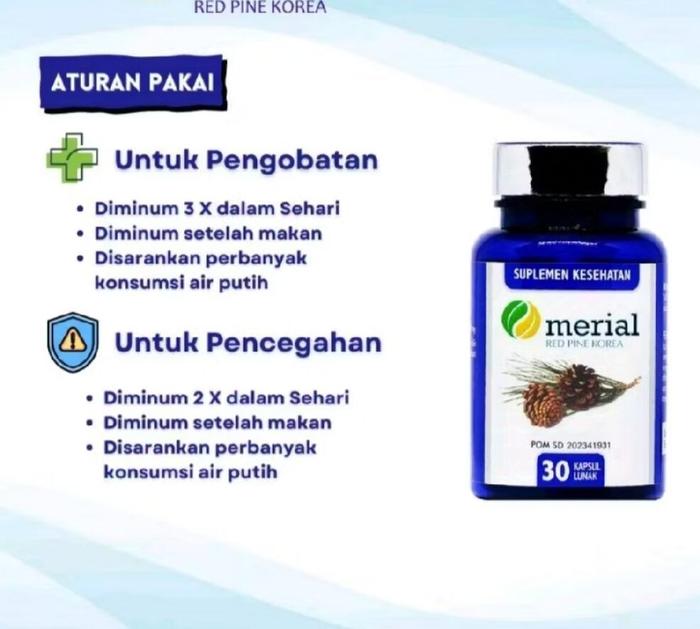 MERIAL Red Pine Korea Obat Kolesterol Pinus Merah Suplemen Kesehatan Turunkan Hipertensi Fish Oil DH