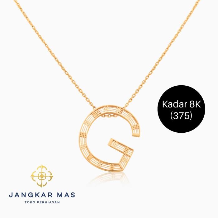 Kalung Alpha Bold Huruf G 8K Alpha Bold Carendelano
