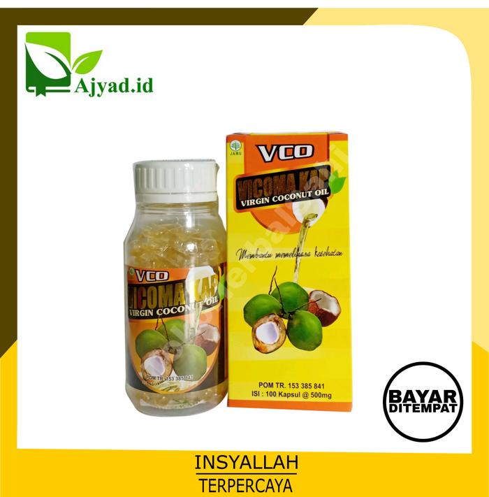VCO - Vicoma Kap - Virgin Coconut Oil - Membantu Memelihara Kesehatan - POM TR - Isi 100 Kapsul - Or