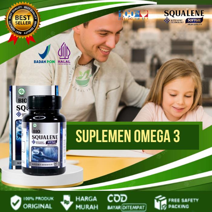 Suplemen Omega 3 isi 30 Kapsul Softgel, Vitamin Omega 3 EPA DHA MINYAK IKAN Multivamin, Suplemen Kes