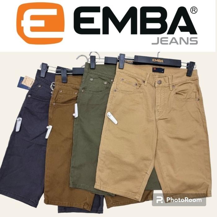 Emba Jeans - Celana Pendek Bronson Slim 4 Warna Original 100% (Best Quality)