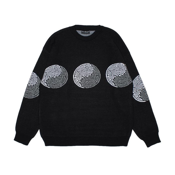 Husted Sweater Knit Swirel Crewneck (Best Quality)