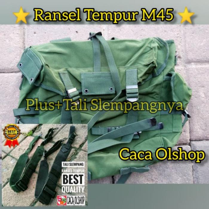 [ +Tali Slempang ] Ransel Tempur M45/Rpk Hijau Tni Hitam Brimob Original Anti Air (Best Quality)