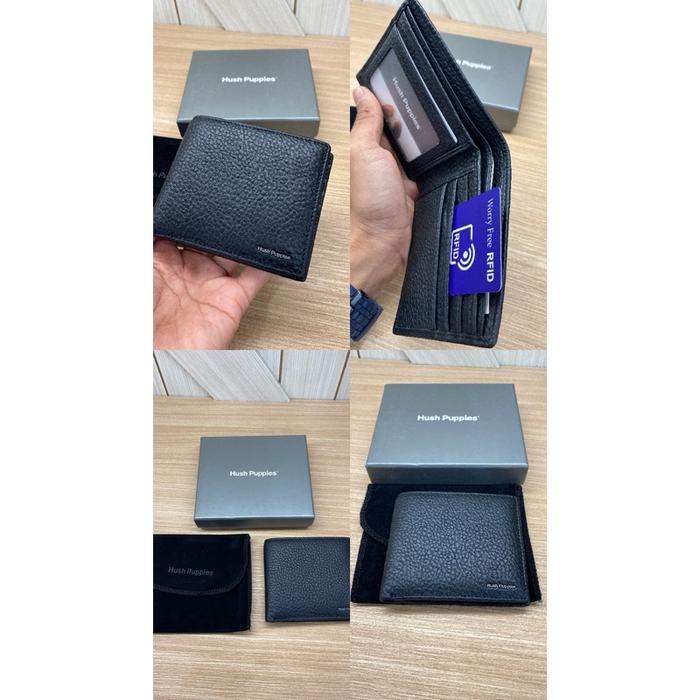 Dompet Kulit Asli Pria Teknologi Rfid Hush Puppies Original Store Sale (Free Box+Sarung Dompet) (Bes