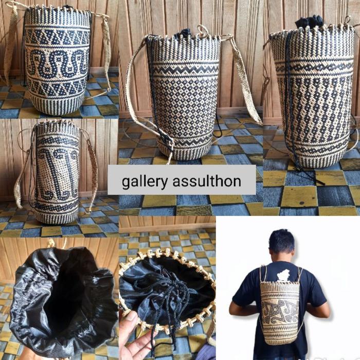 Tas Anjat Rotan Ukuran Besar Lengkap Dengan Kain Puring (Best Quality)