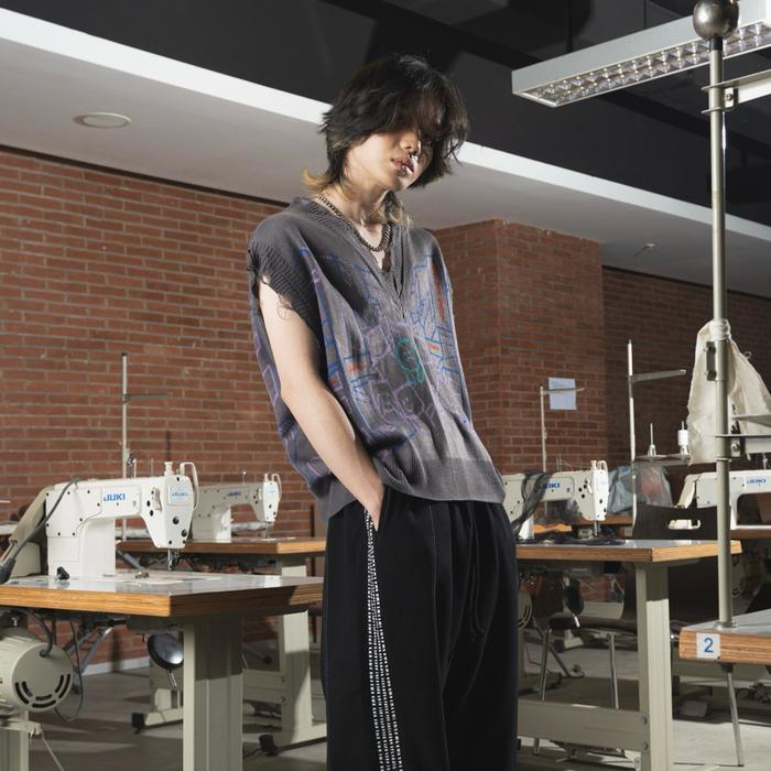 Faith Fade Academia - Lonely Vest Knitwear (Dark Grey) (Best Quality)