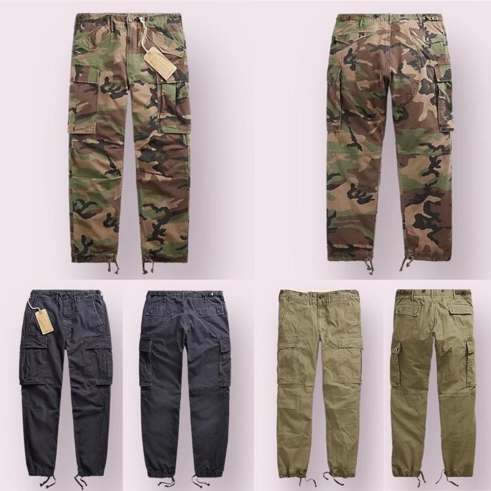 Original Rrl Surplus Poplin Cargo Pants / Celana Panjang Pria By Polo Ralph Lauren (Best Quality)
