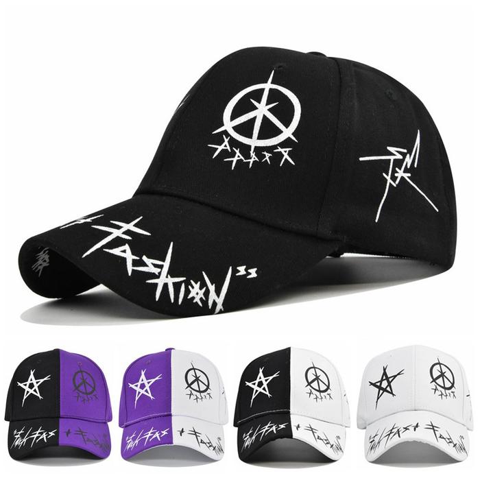 Choice of the Season   Letter Baseball Cap Graffiti Sun Hip Hop Cap Visor Hat Men Women Patchwork Sn