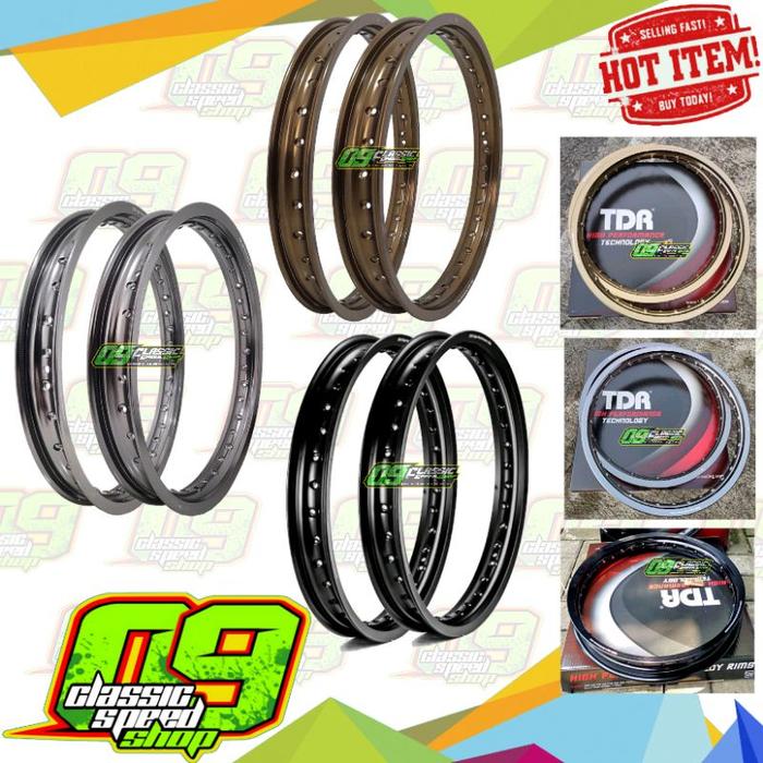 Velg TDR W ER Shape 140 160 185 215 Ring 17 Hitam Brown Gray Grey Silver Set & Bijian