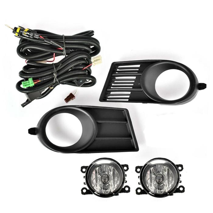 Front Bumper Fog Lights Fog Lamp Cover with Bulb H11 Switch Wire Bezel for Suzuki Swift 2006 2007 20