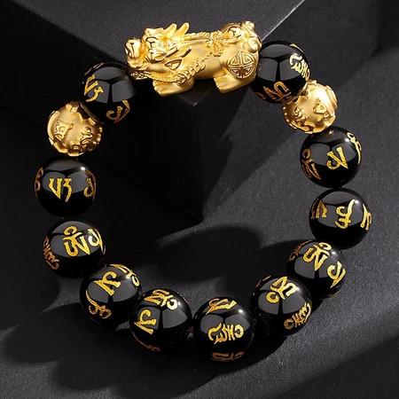 Gelang Aesthetic Budha Manik Simbul Keberuntungan pria Asli Gelang Doa Naga Pixiu Emas Simple Mewah