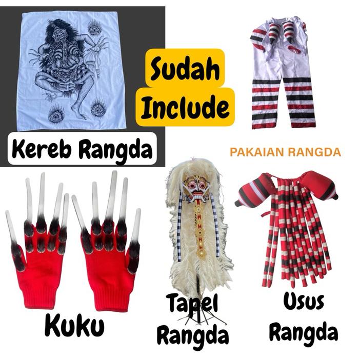 Super Promo! Big Sale! Pakaian Rangda 1 Set - Rangda Lengkap 1 Set - Rangda Hitam - Topeng Rangda Le