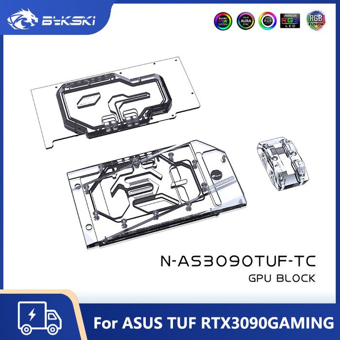 Bykski 3090 GPU Water Block With Active Waterway Backplane Cooler For ASUS TUF RTX 3080Ti 3080 Gamin