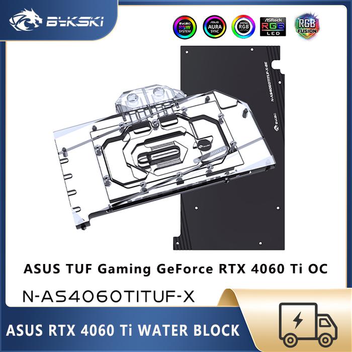 Bykski GPU Water Block For ASUS TUF Gaming RTX 4060 Ti OC , Video Card Water Cooler Custom, Copper G