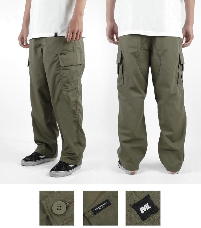 CELANA PANJANG PRIA CARGO OLIVE  EVIL ARMY | FOSTER L24 OLIVE
