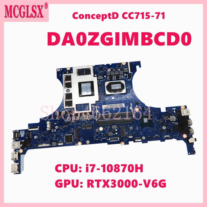 LA-G162P with i9-9980HK CPU N18E-G3-A1 RTX2080 GPU Notebook Mainboard For ACER CN917-71 Laptop Mothe