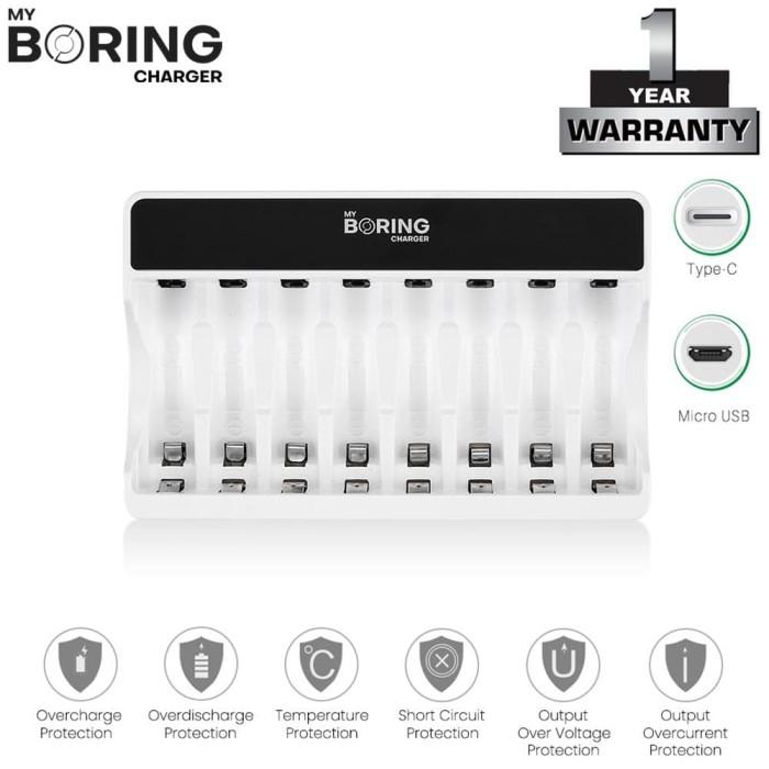 MY BORING CHARGER 8 SLOT AA AAA NI-MH RECHARGEABLE BATERAI CHARGER