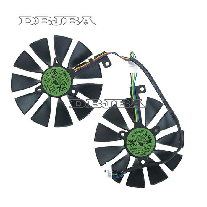 2PCS/SET T129215SH DC12V 0.30A graphics card Fan For ASUS DUAL RTX 2080 O8G
