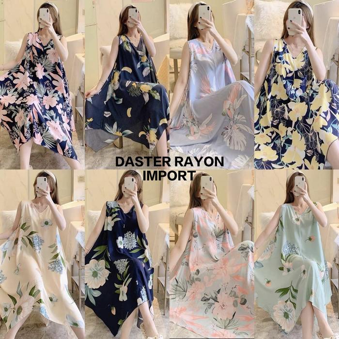 SC888-BAJU DASTER DRESS RAYON TANPA LENGAN WANITA DEWASA IMPORT KEKINIAN PIYAMA BAJU TIDUR SEXY SEKS