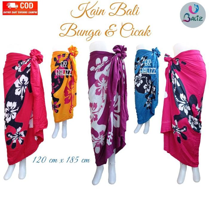 Kain Bali Pantai - motif New Lukis Rumbai Standar - Kain Bali Azka Mode Kain Sarung Pantai - Kain Ba