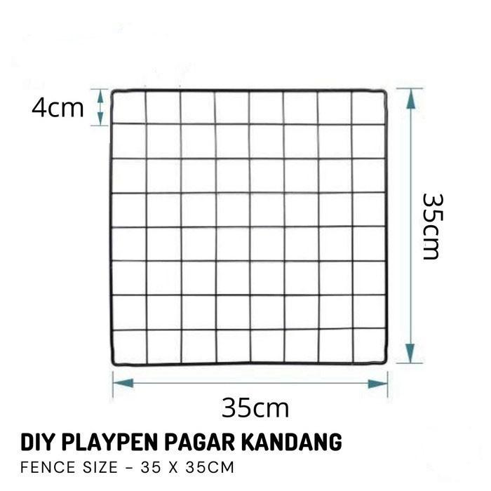 Kandang Pagar Panel Besi DIY 35 x 35 Anjing Kucing Kelinci
