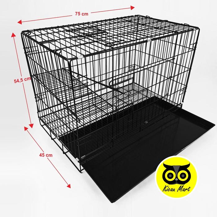 KANDANG KUCING JUMBO XL BESI TEBAL PET CARGO 75 X 55 CM KANDANG KUCING KITTEN KANDANG KUCING BESI MU