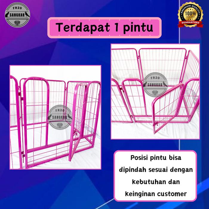 Kandang Hewan Pagar Besi Size Untuk Anjing Kucing Kelinci dll Kandang Pagar Portable Indoor Outdoor