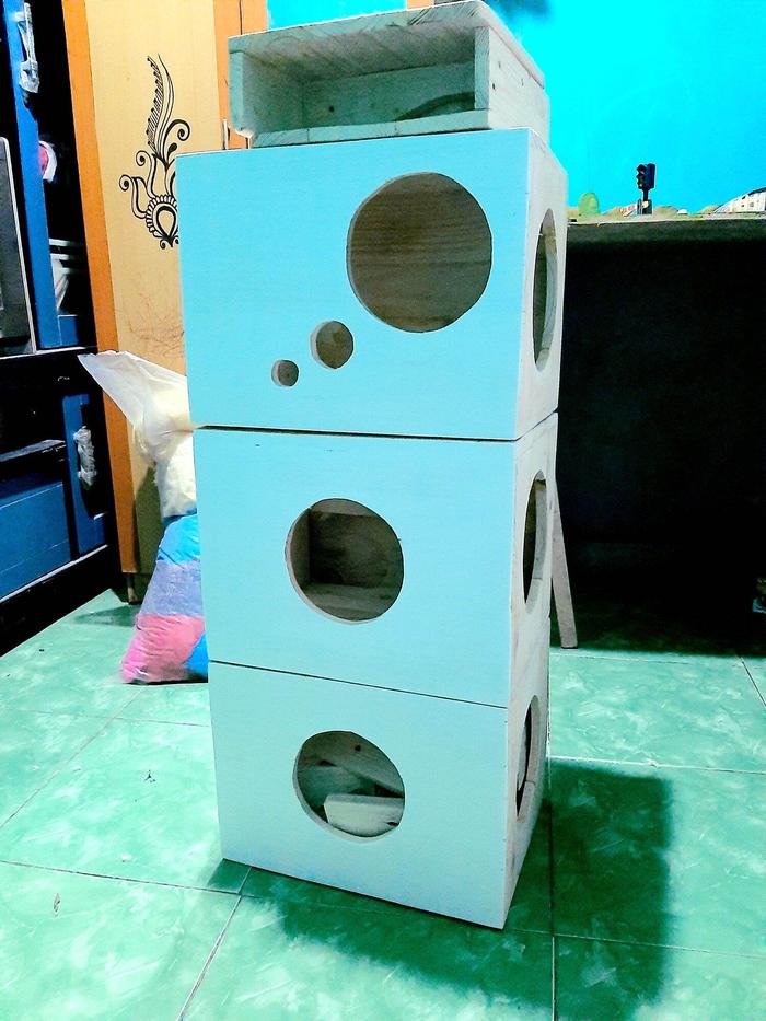 cat playground cat tree cat house  rumah kucing dinding bisa juga pasang di kandang harga 1 set
