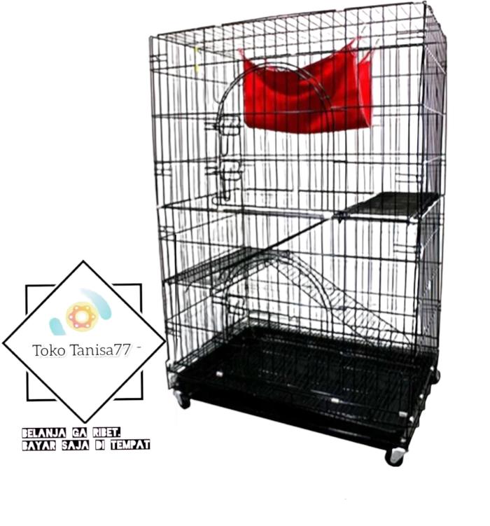 Kandang kucing tingkat 60x40x100 cm
