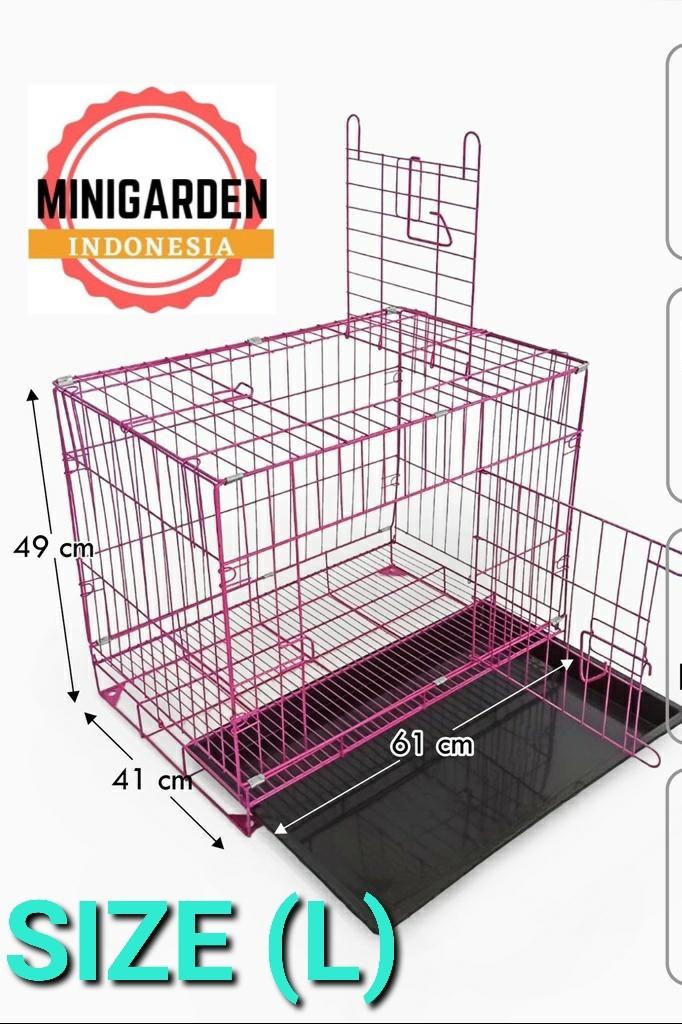KANDANG LIPAT SIZE LARGE kandang besi hewan anjing kucing 61x49x41