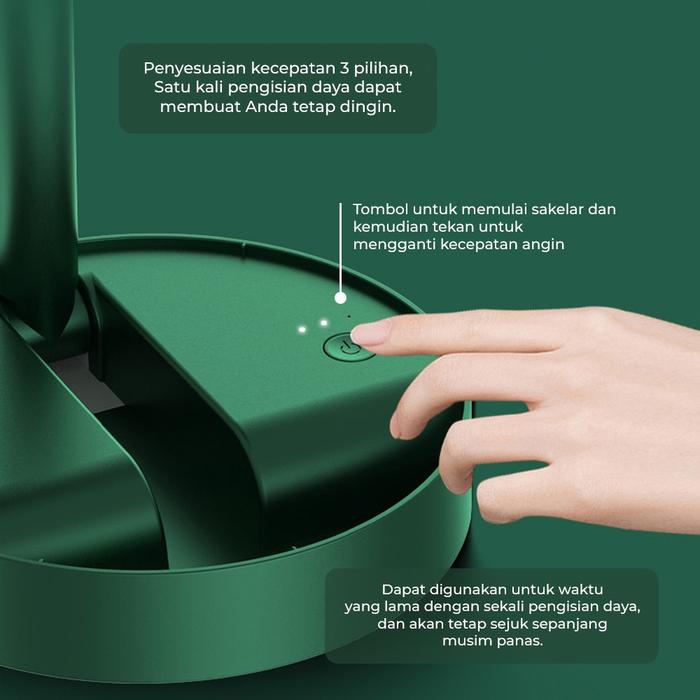 Kipas Angin Lipat Portable Mini Kipas Angin USB Kipas Angin Putar 180° Mini 3 Speed Kipas Fan Portab