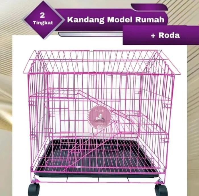 KANDANG KUCING MODEL RUMAH 2 TINGKAT