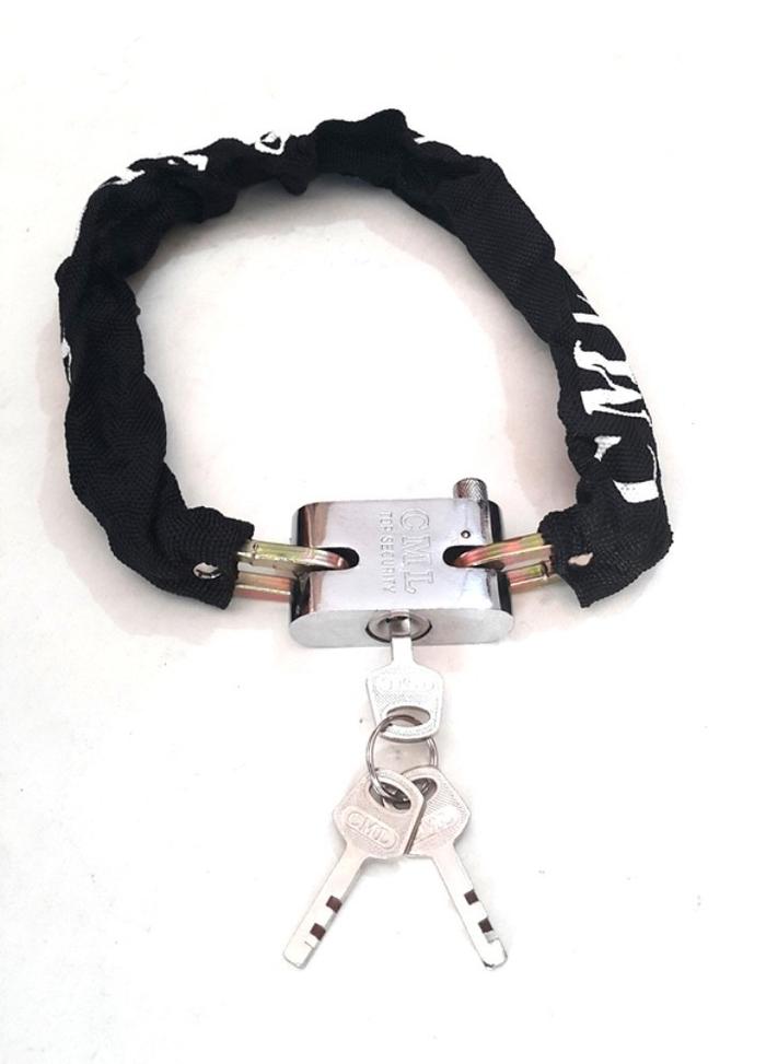 GEMBOK MOTOR Kunci Gembok Rantai Motor 80cm Gembok Rantai Lapis Kain - Kunci Gembok Helm Chain Lock 