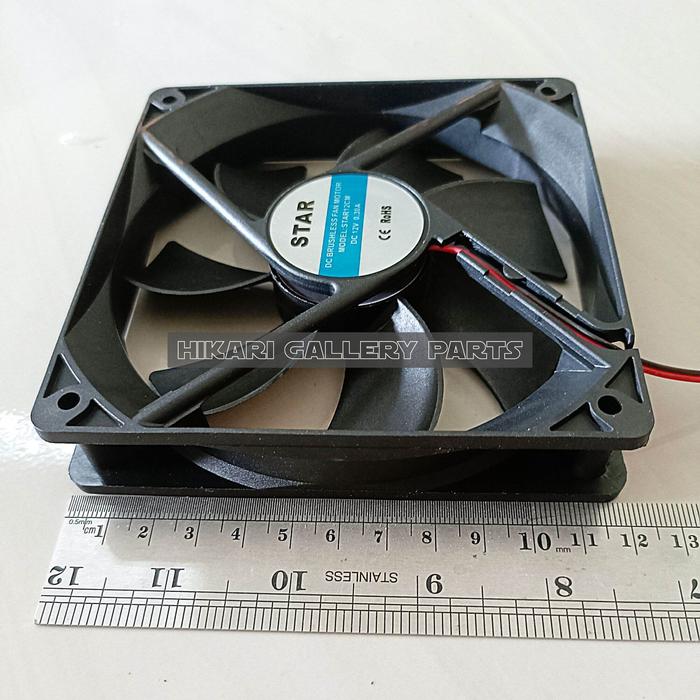FAN DC 12 Volt STAR ukuran 12x12 cm High Quality / Kipas Pendingin Fan DC 12v 12 volt 12cm x 12 cm M