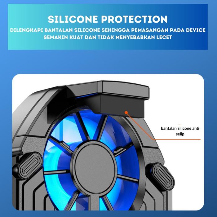 INDIALO Funcooler FS01 Kipas Pendingin Handphone Tanpa Cable Fan Cooler HP 2 Kecepatan Batterai 600 