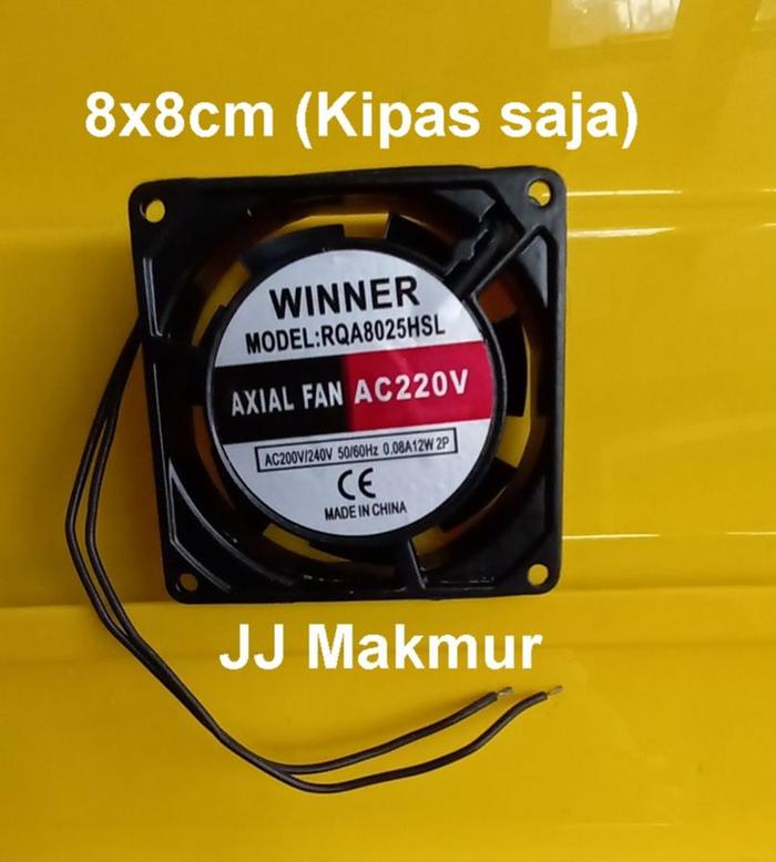 Cooling Fan Winner 8x8cm Metal 220V AC - Kipas Angin Cool Fan Listrik uk Kotak Hitam Besi 8x8cm or 8