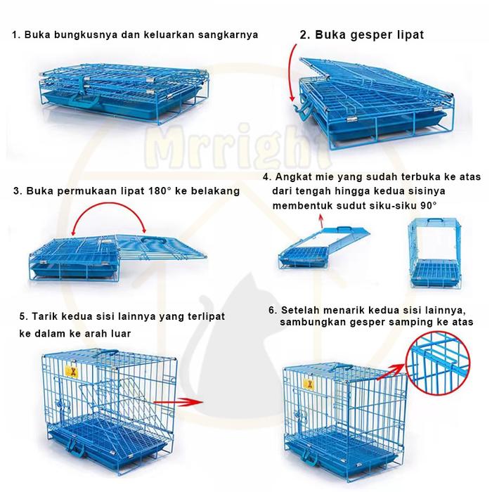 KANDANG KUCING KELINCI BURUNG BESI LIPAT SIZE 60x42x51CM KANDANG KUCING BESAR