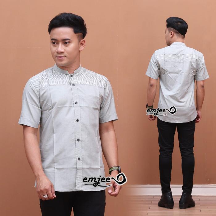 New Arrival, Baju Koko Songket Sultan Lengan Pendek Dewasa Terkini Emjee Warna Hijau Muda