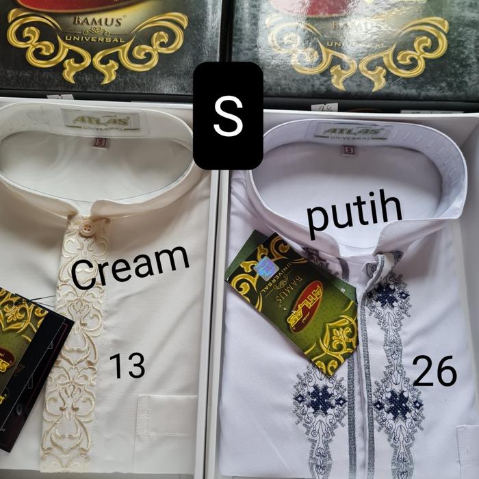 Super Promo!, New Baju Koko Pria Atlas Bamus Universal Lengan Panjang Polos Pakaian Atasan Muslim De
