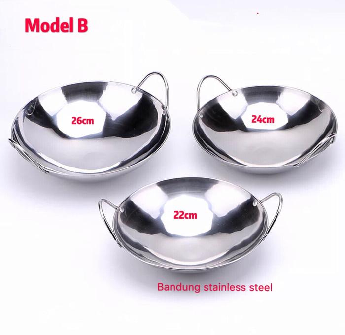 Wajan MINI katel bar stainless steel tebal WAJAN MINI piring saji prasmanan cekung