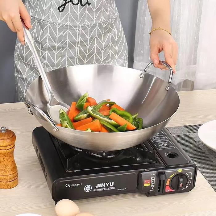 Royalstar Wajan Penggorengan Stainless Tebal SUS 555 Kuali Premium Wajan Nasi Goreng Full Stainless