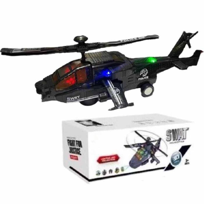 MAINAN ANAK PESAWAT SWATT HELICOPTER POLISI / MAINAN PESAWAT TEMPUR / MAINAN HELIKOPTER TEMPUR BATER
