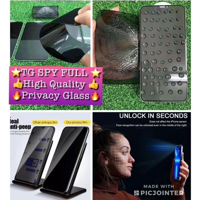 TEMPERED GLASS ANTI SPY / ANTI NGINTIP KACA PRIVACY HITAM FULL COVER REALME NOTE 50 / NOTE 60
