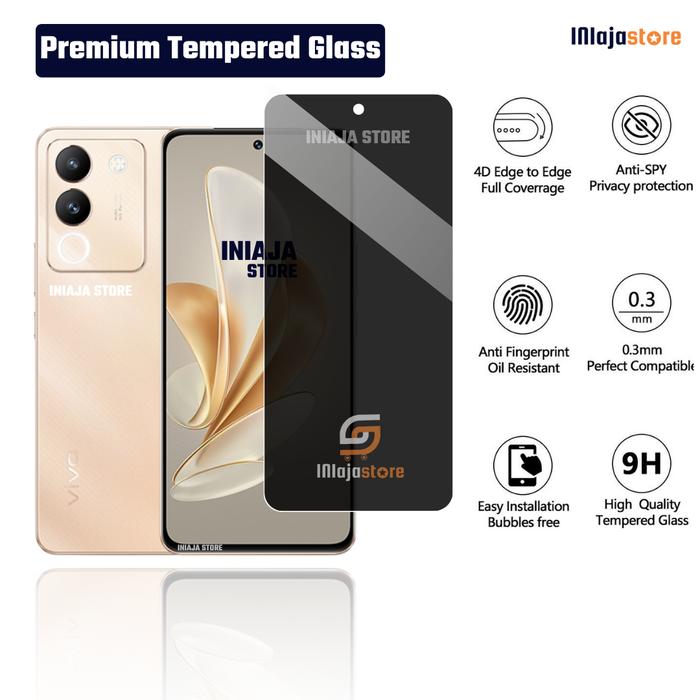 INIAJA - Tempered Glass Anti Spy Vivo V29e 5G V27e V25e 5G V25e V25 5G V25 V23e 5G V23e V23 5G V23 V