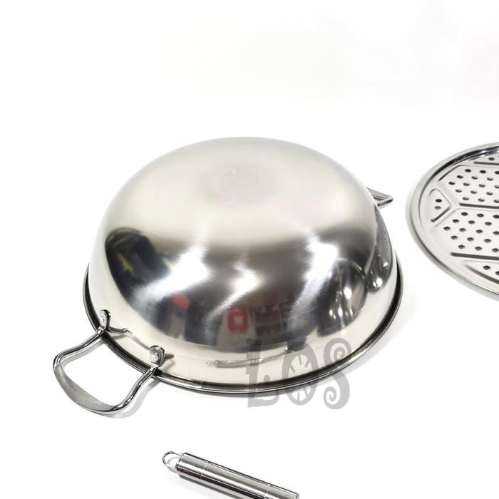 Wajan Kuali Stainles CHINESE WOK 36CM+STEAMER 00288.00029