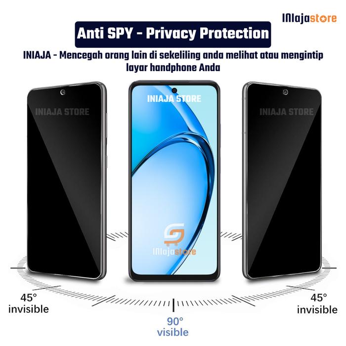 INIAJA - Tempered Glass Anti Spy Oppo A60 A78 4G A78 5G A38 A98 A57 4G A58 4G A58 5G A77s A77 2022 A
