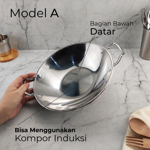 Wajan MINI katel bar stainless steel tebal - WAJAN MINI piring saji prasmanan datar