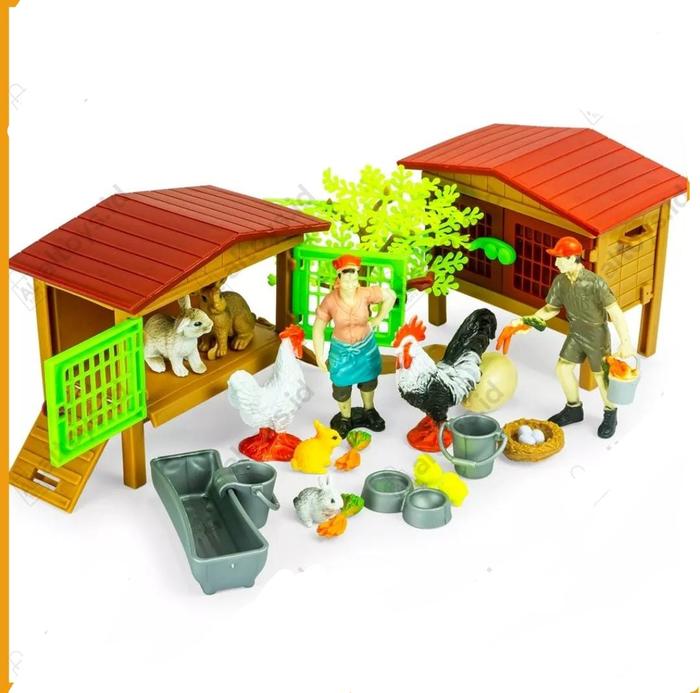 MAINAN ANAK FIGURE HEWAN TERNAK ISI 6 PCS / MAINAN UNGGAS FIGURE FARM ANIMAL / MAINAN EDUKASI / MAIN