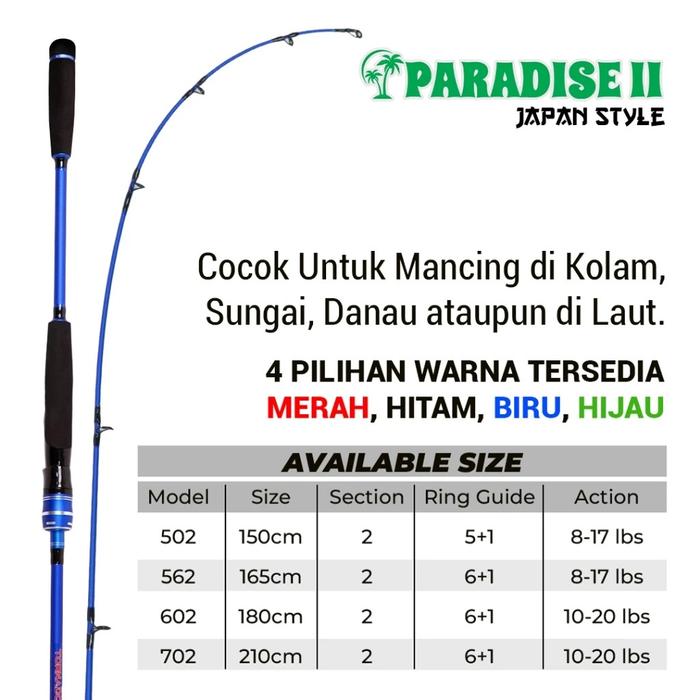 Tornado Joran Pancing Paradise II Fiber Solid Handle Japan Style Garansi 1 Tahun | Spinning Ringan