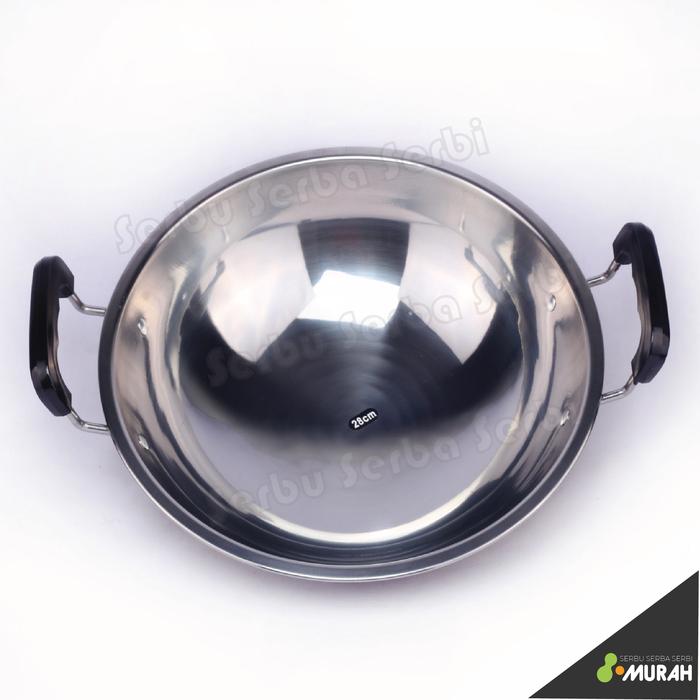 SERBU MURAH - WAJAN STAINLESS TEXANIA 28 CM - Wajan Sehat - Wajan / Kuali / Katel Penggorengan Wajan